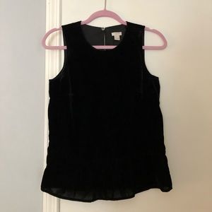 J Crew Velvet Peplum Tank